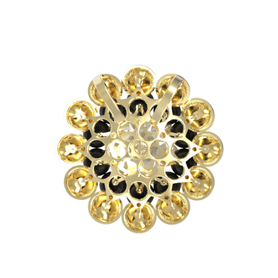 Подвеска из лимонного золота c ониксом и перламутром