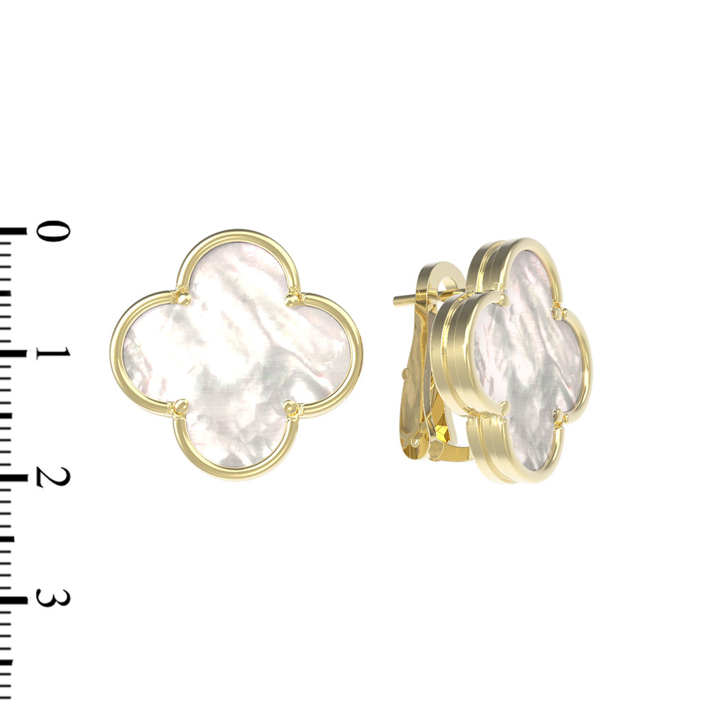 Серьги из лимонного золота c перламутром