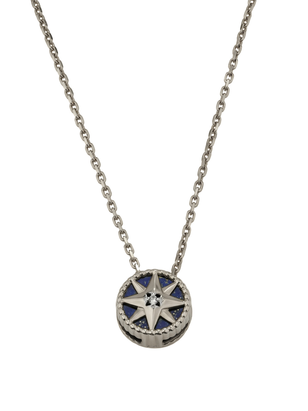 Колье из белого золота c бриллиантами и лазуритом