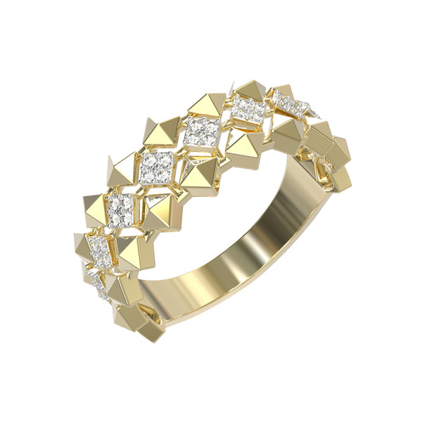 Кольцо из лимонного золота c бриллиантами