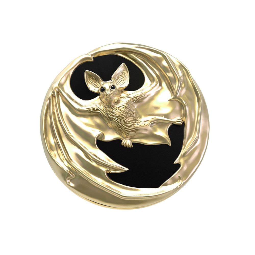 Кольцо из лимонного золота c эмалью и ониксом