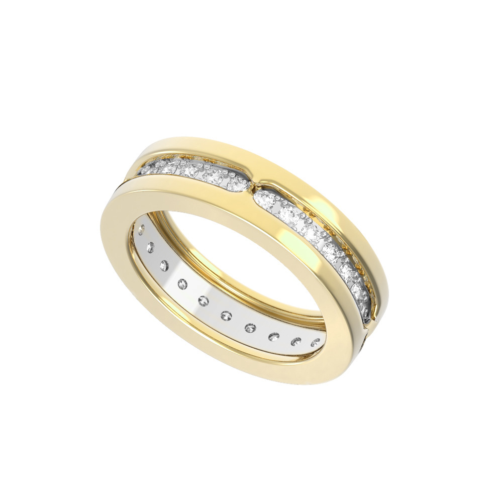 Кольцо из лимонного золота c бриллиантами