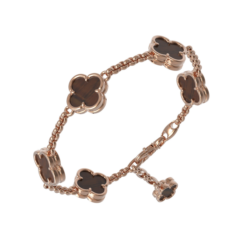 Браслет из золота c тигровым глазом