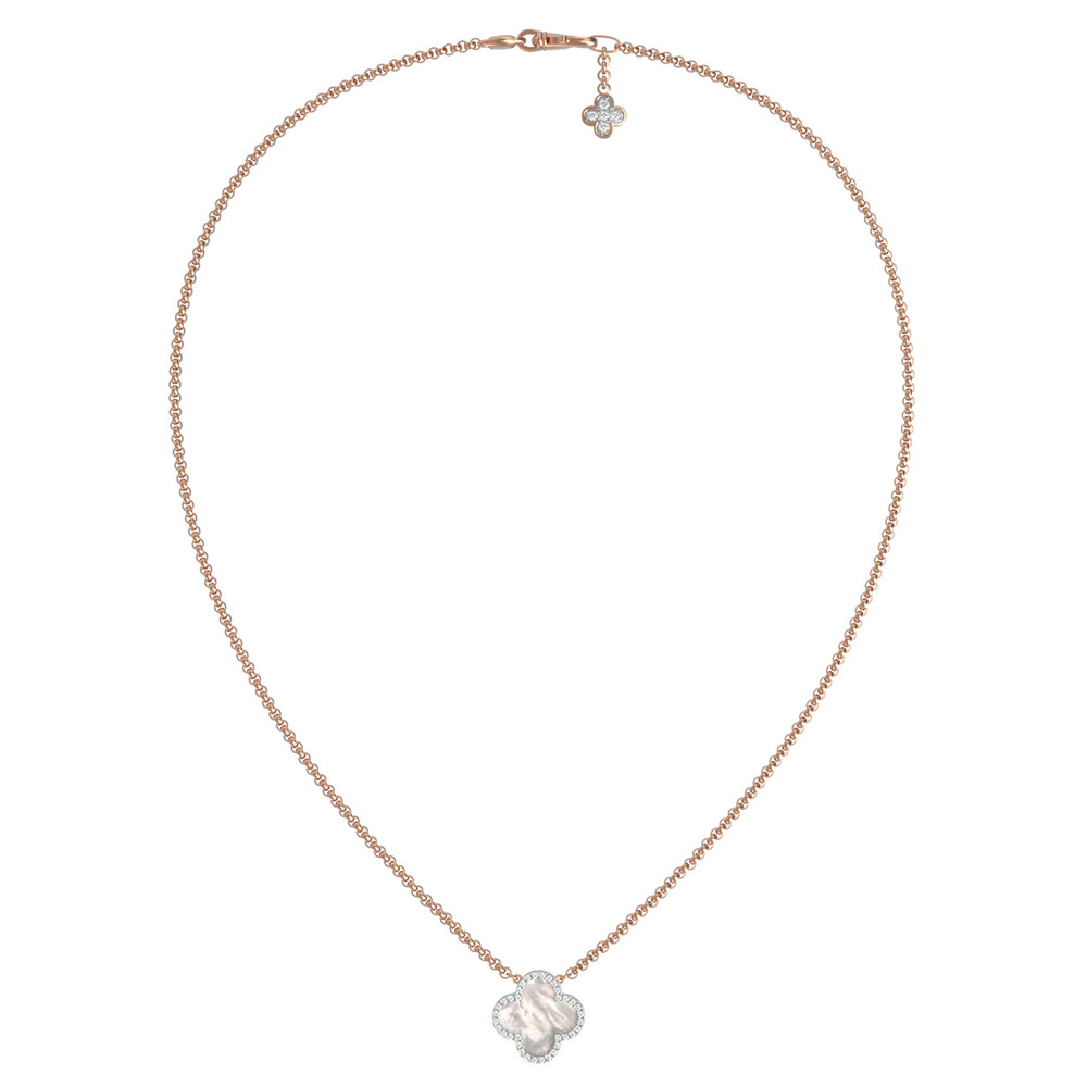 Колье из золота c бриллиантами и перламутром