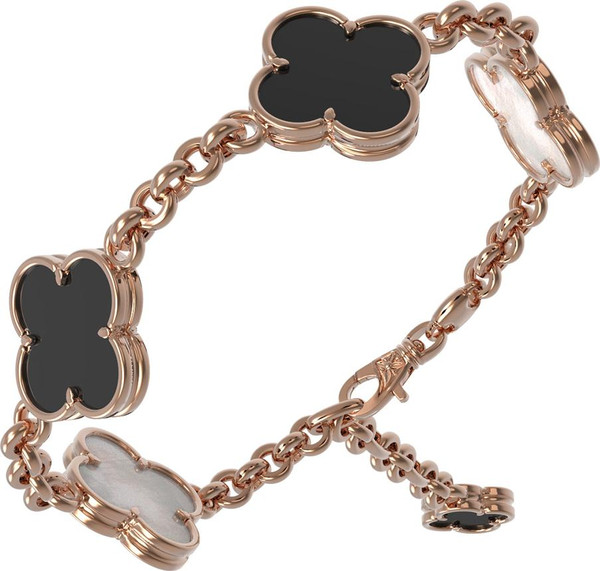 Браслет из золота c ониксом и перламутром