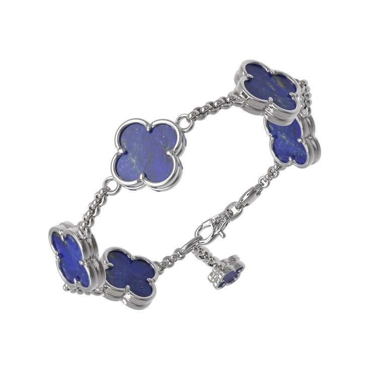 Браслет из белого золота c лазуритом