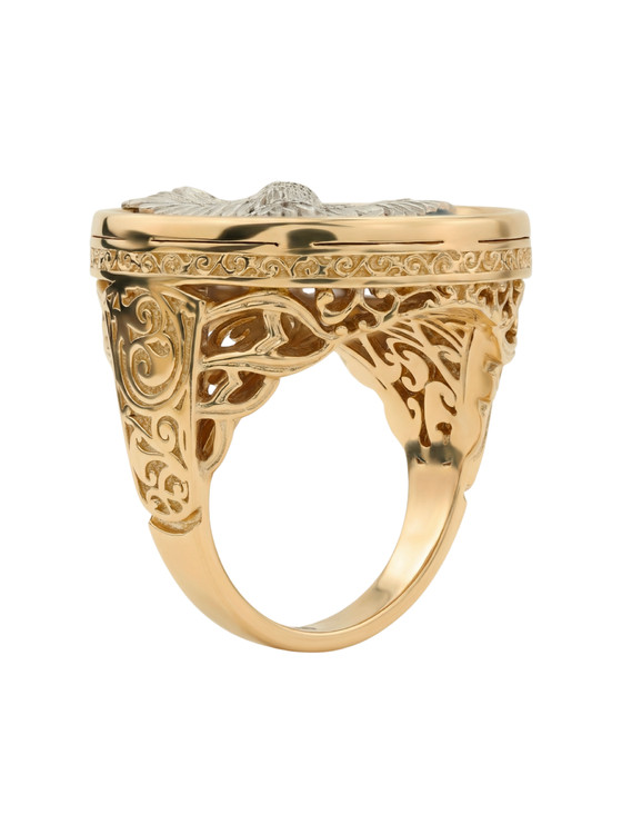 Кольцо из золота c эмаль