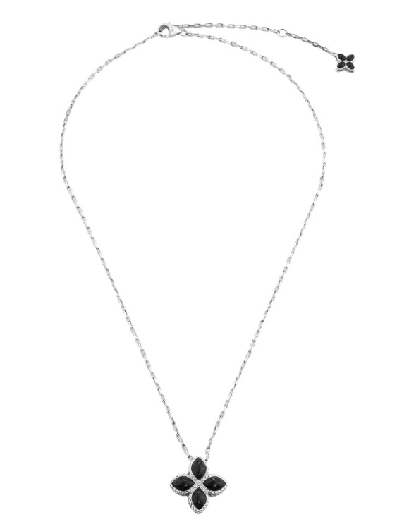 Колье из белого золота c бриллиантами и ониксом