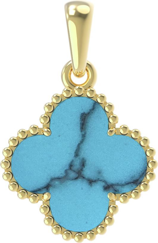Подвеска из лимонного золота c бирюзой