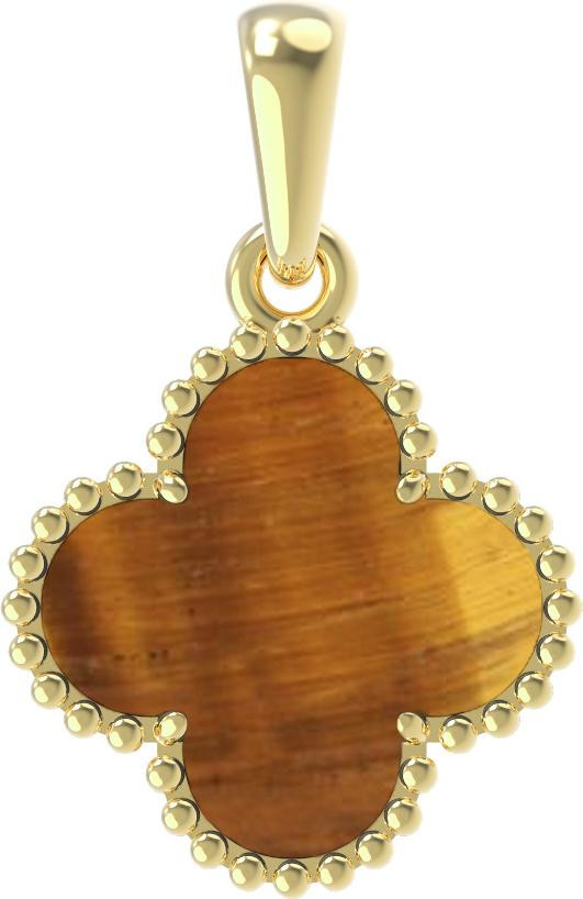 Подвеска из лимонного золота c тигровым глазом