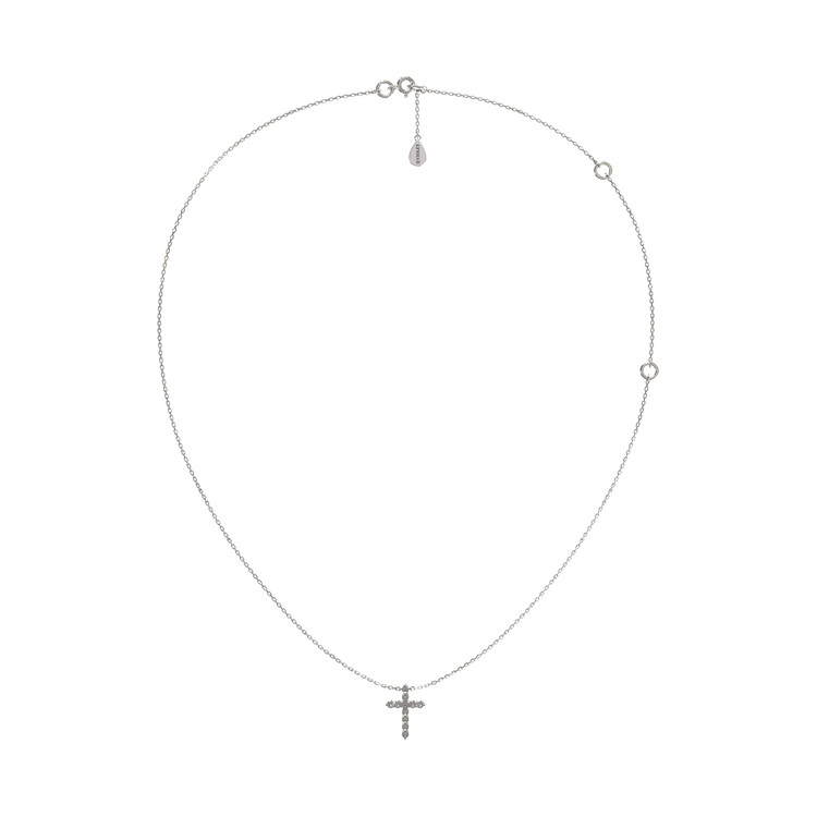 Крест из белого золота c бриллиантами