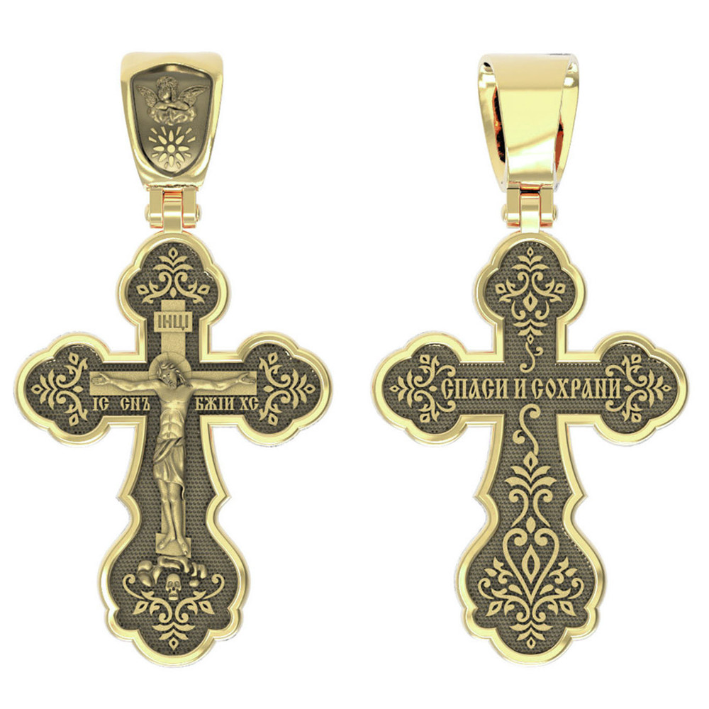 Крест из лимонного золота