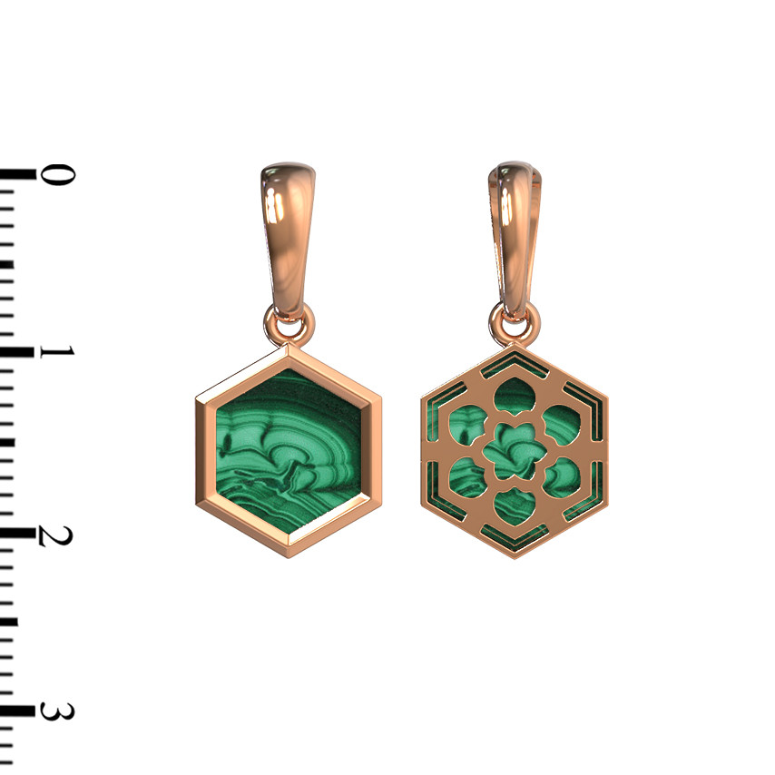Подвеска из золота c малахитом