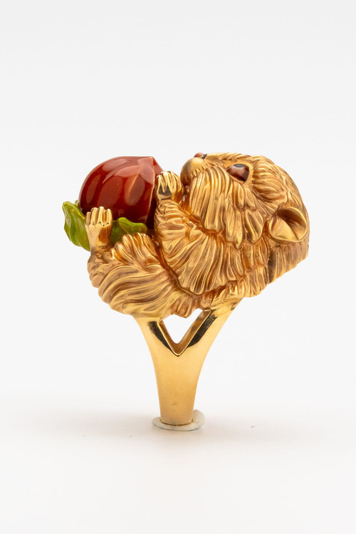 Кольцо из золота c эмаль