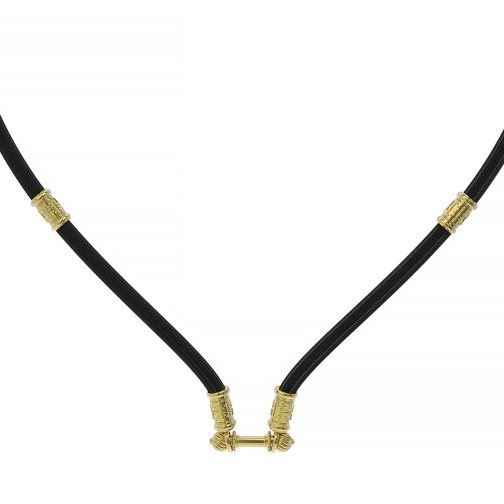 Шнурок шёлковый из лимонного золота c шёлковым шнурком