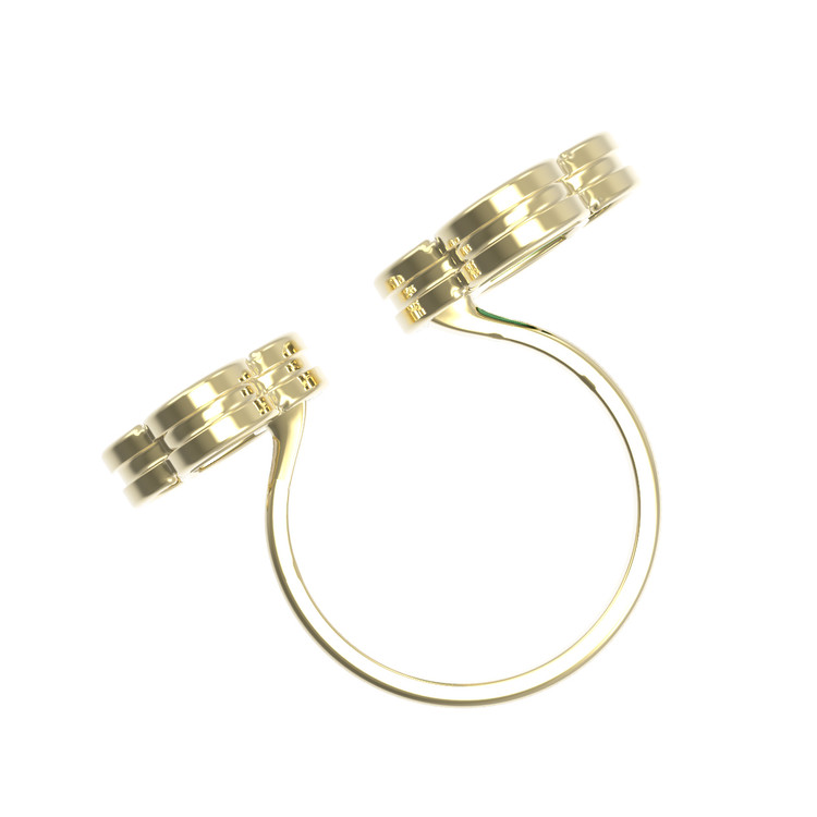 Кольцо из лимонного золота c лазуритом и перламутром