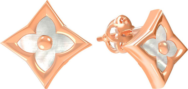 Серьги из золота c перламутром