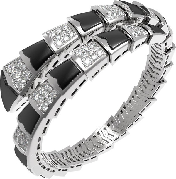 Браслет из белого золота c бриллиантами и ониксом
