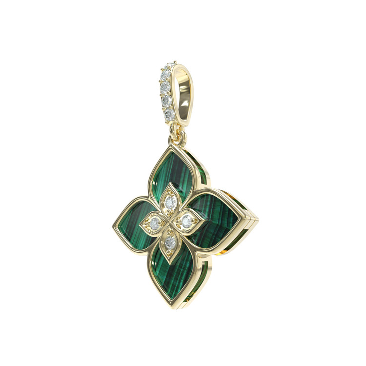 Подвеска из лимонного золота c бриллиантами и малахитом