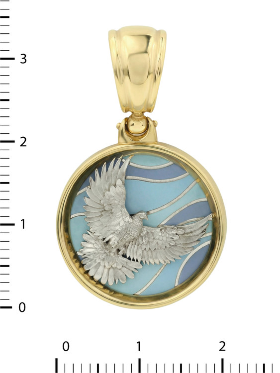 Подвеска из лимонного золота c эмаль