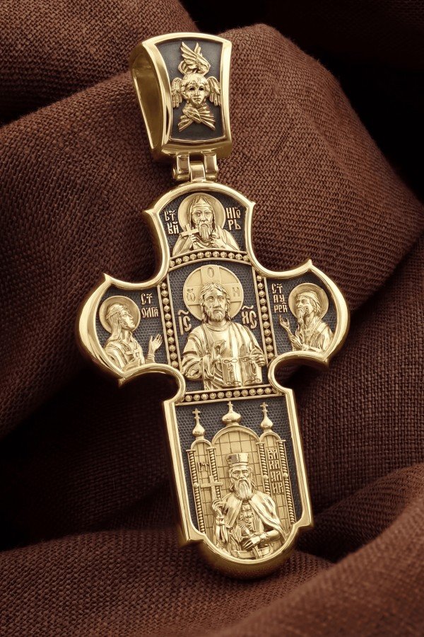 Крест из лимонного золота