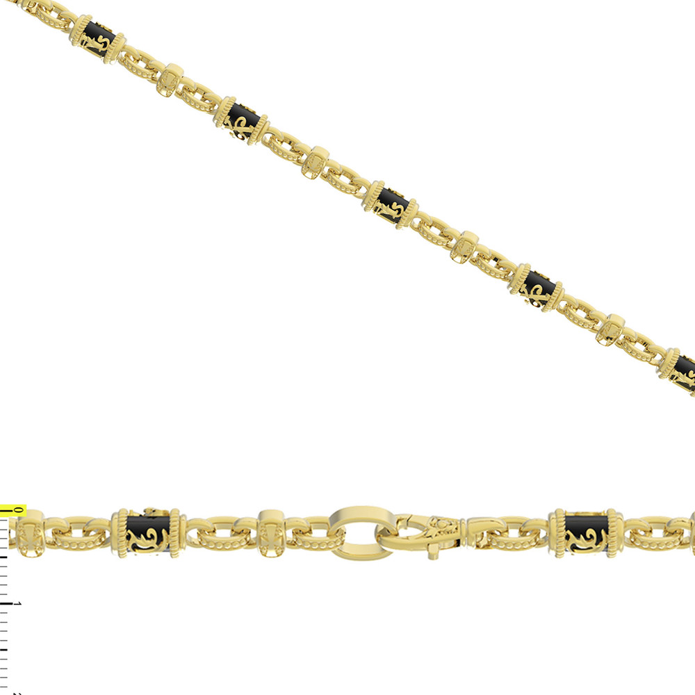 Цепь из лимонного золота c ониксом