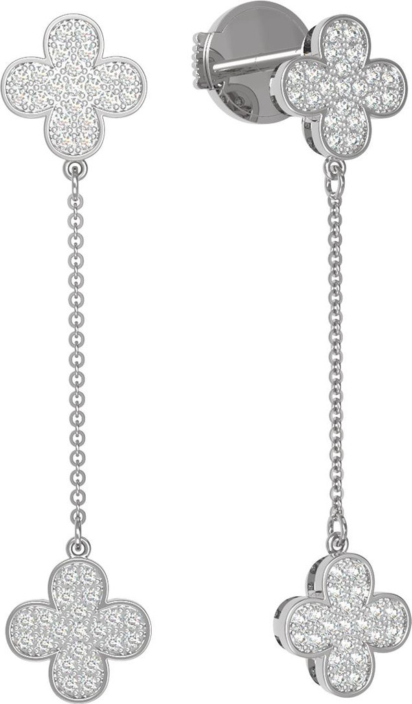 Серьги из белого золота c бриллиантами