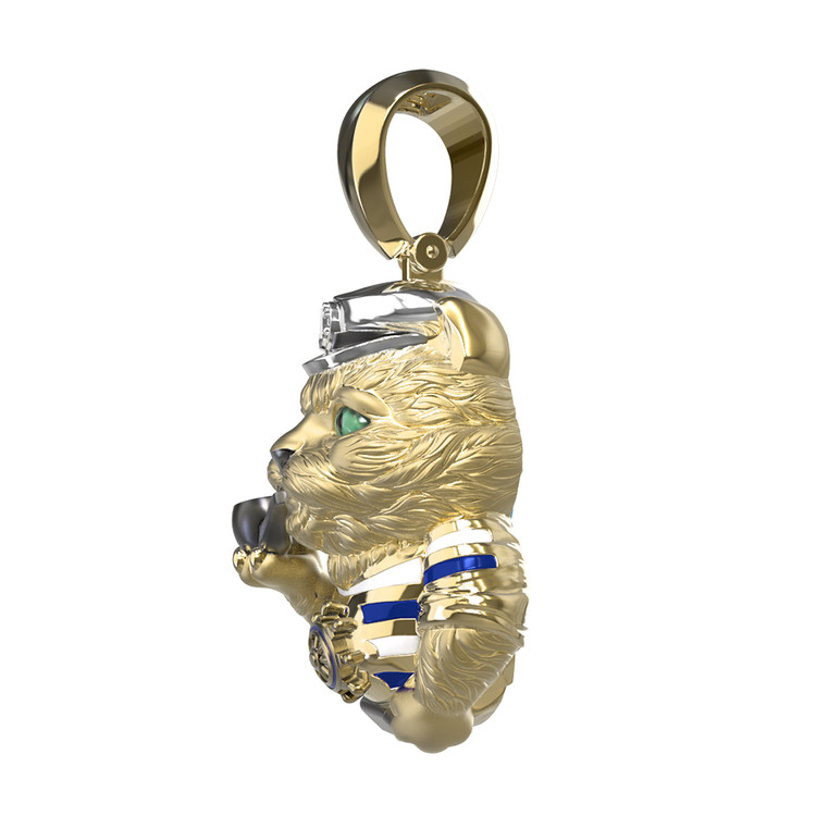 Подвеска из лимонного золота c эмаль , бриллиантами и рубином