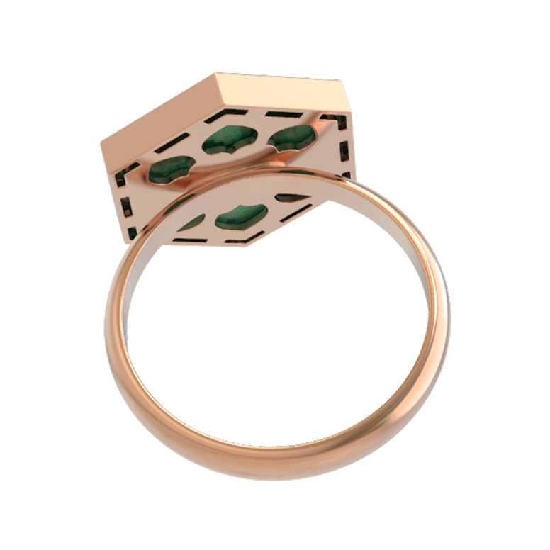 Кольцо из золота c малахитом