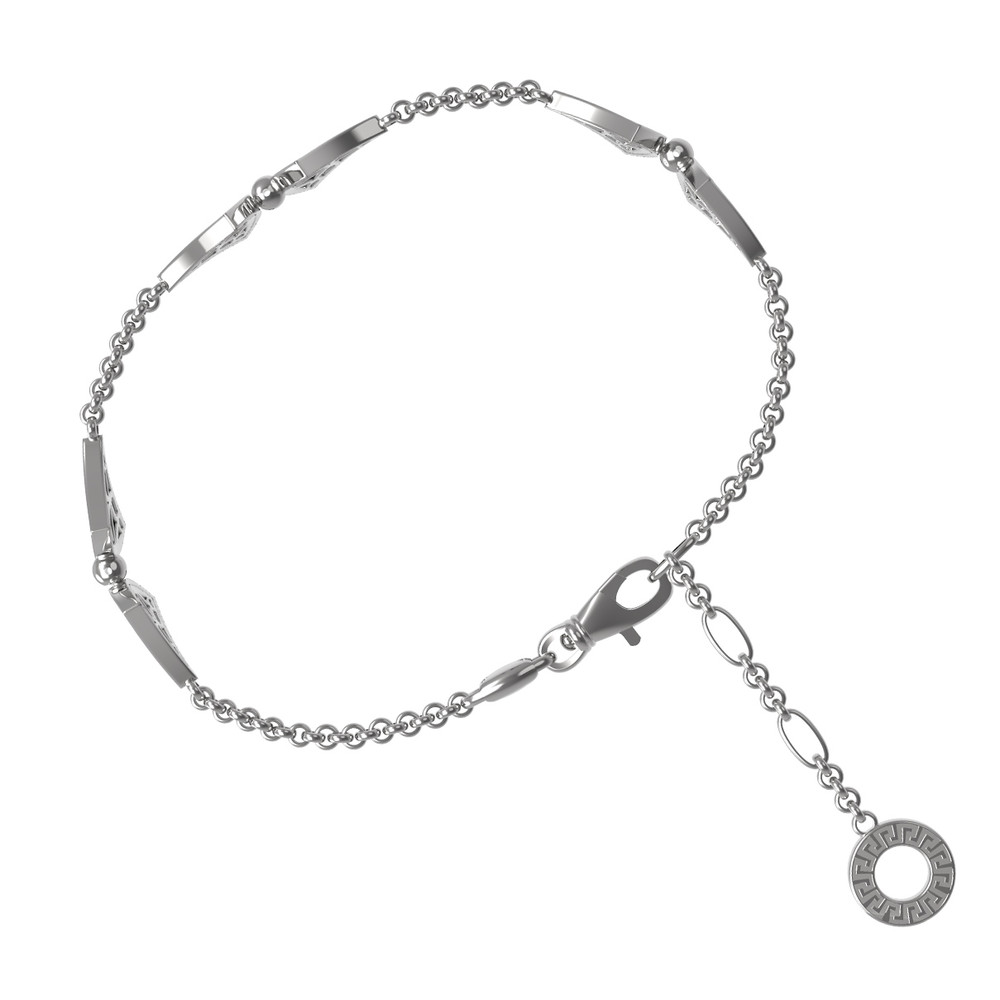 Браслет из белого золота c бриллиантами и лазуритом