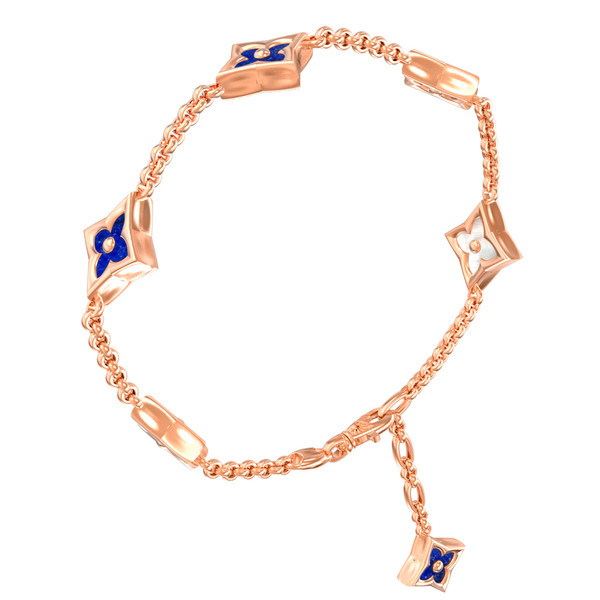 Браслет из золота c лазуритом и перламутром