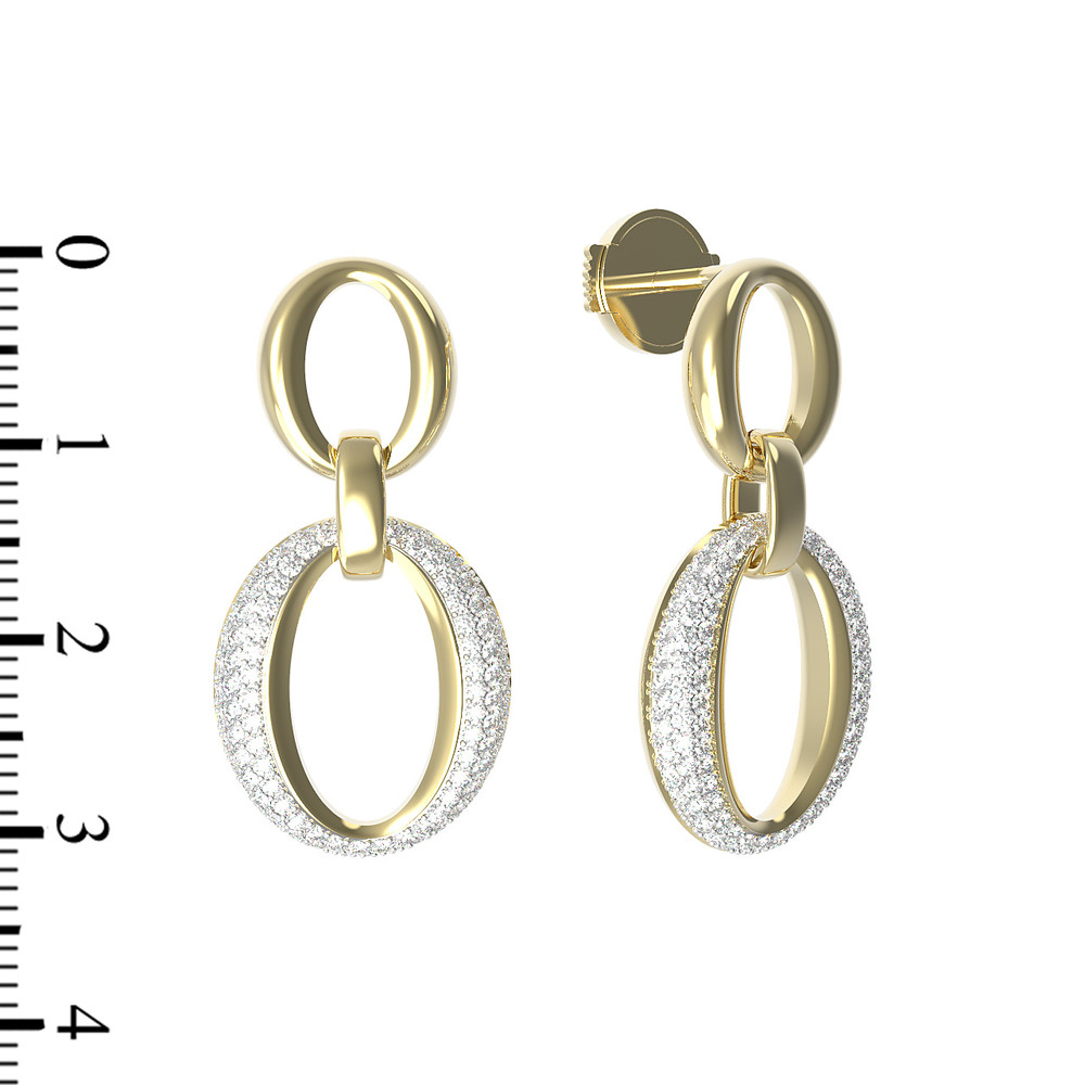 Серьги из лимонного золота c бриллиантами