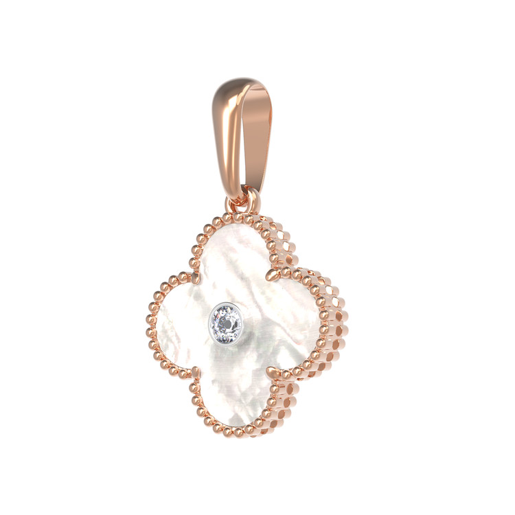 Подвеска из золота c бриллиантами и перламутром