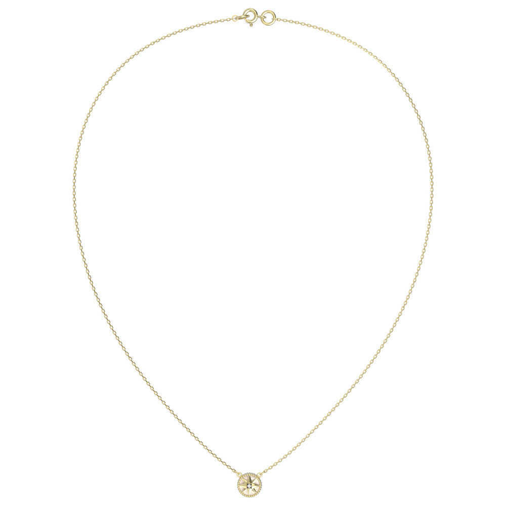 Колье из лимонного золота c бриллиантами и перламутром