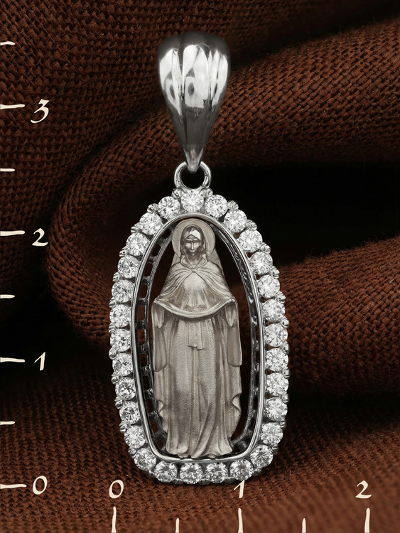 Образок из белого золота c бриллиантами