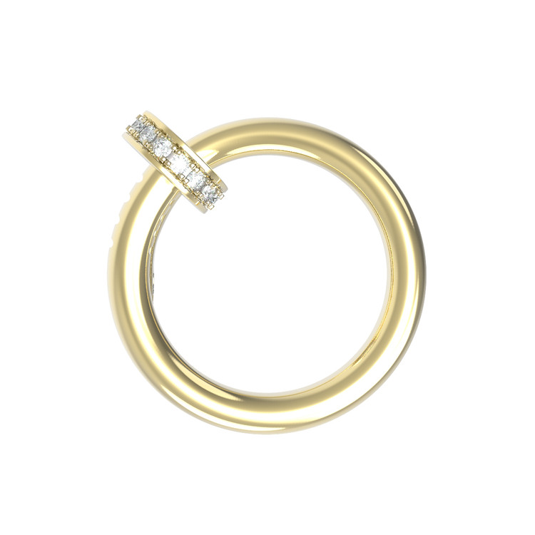 Кольцо из лимонного золота c бриллиантами