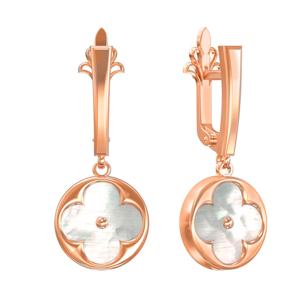 Серьги из золота c перламутром