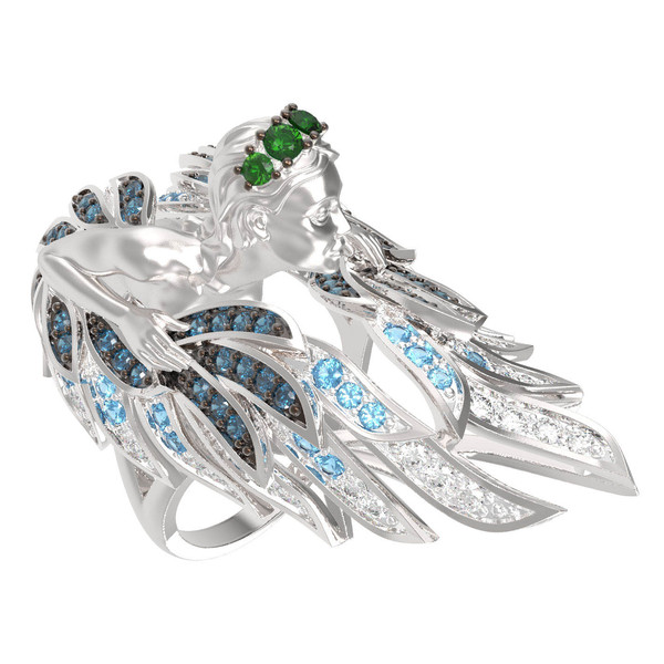 Кольцо из белого золота c фианитом