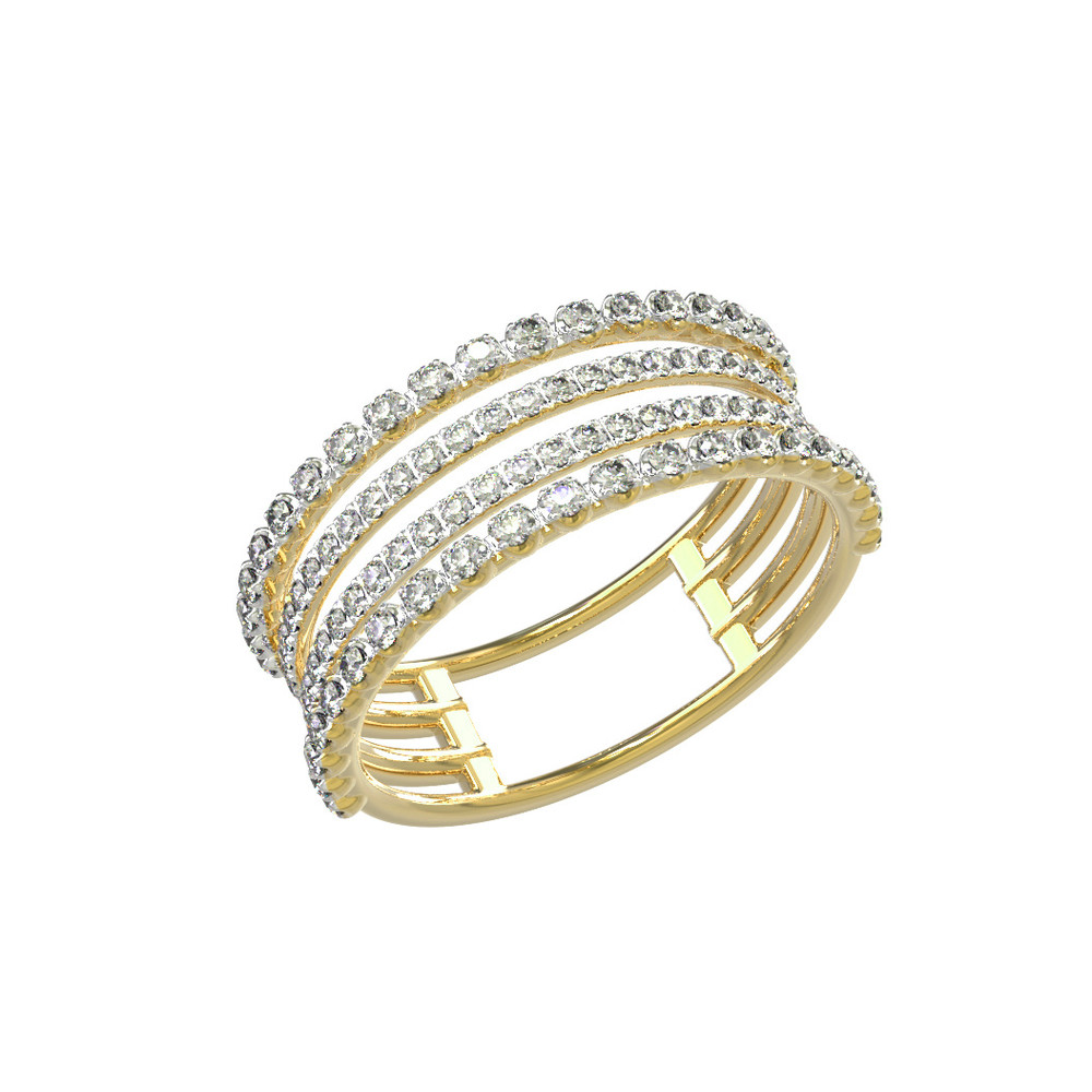 Кольцо из лимонного золота c бриллиантами