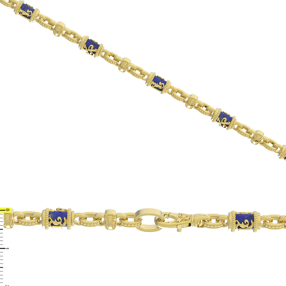 Цепь из лимонного золота c лазуритом