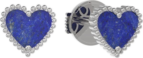 Серьги из белого золота c лазуритом