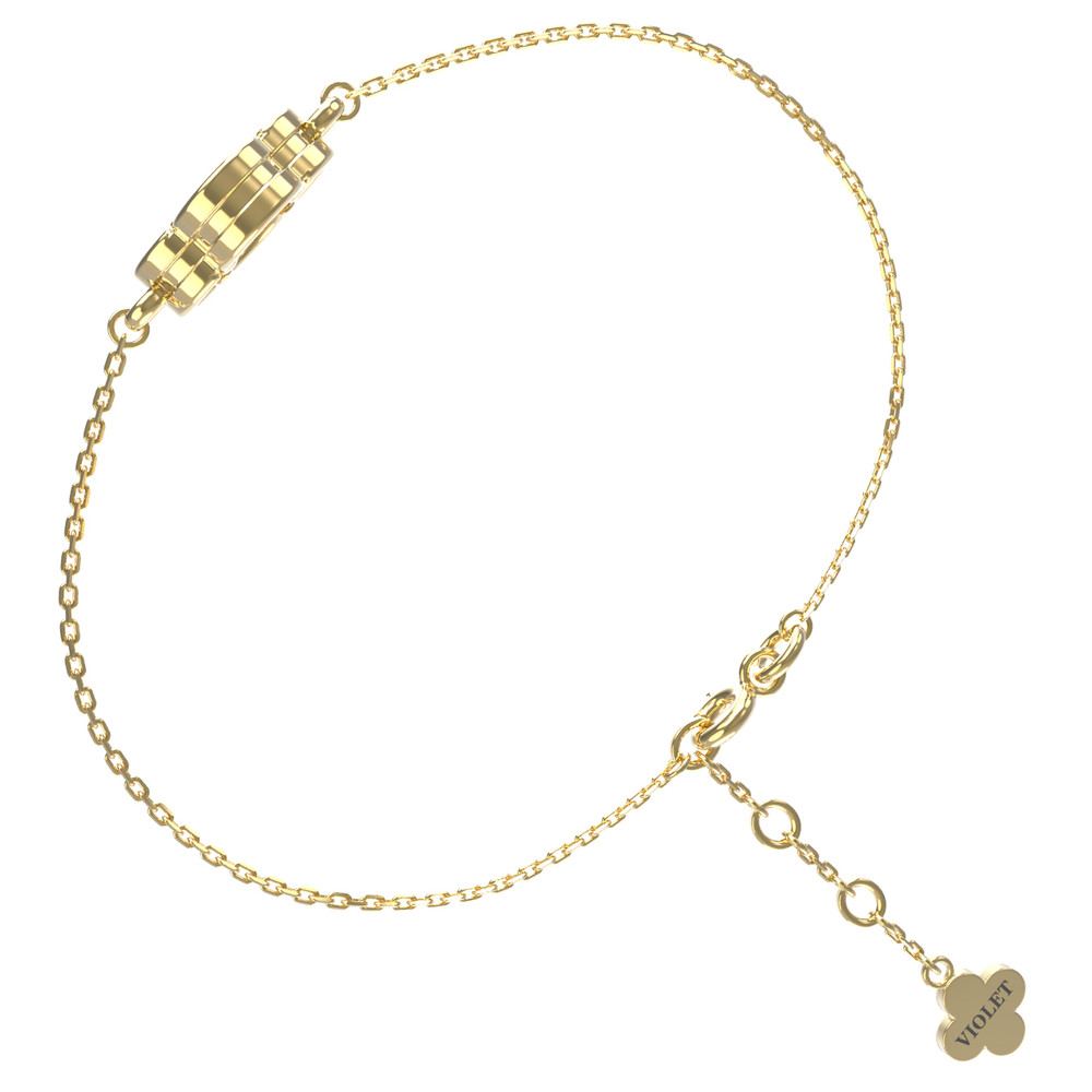 Браслет из лимонного золота c лазуритом