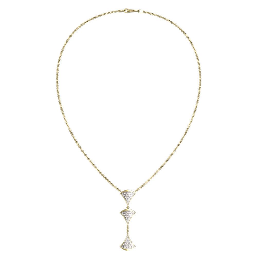 Колье из лимонного золота c бриллиантами