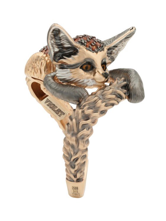 Кольцо из золота c эмалью и фианитом