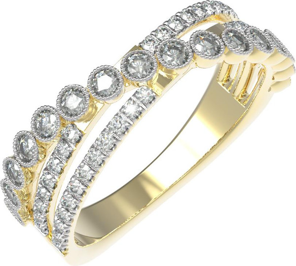 Кольцо из лимонного золота c бриллиантами