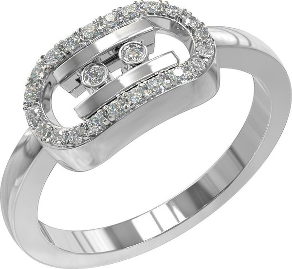 Кольцо из белого золота c бриллиантами