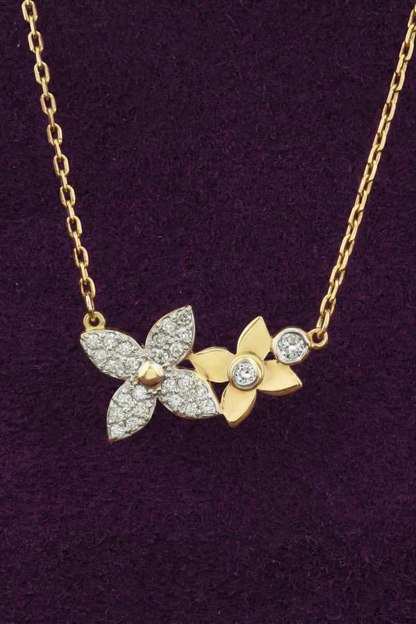 Колье из лимонного золота c бриллиантами