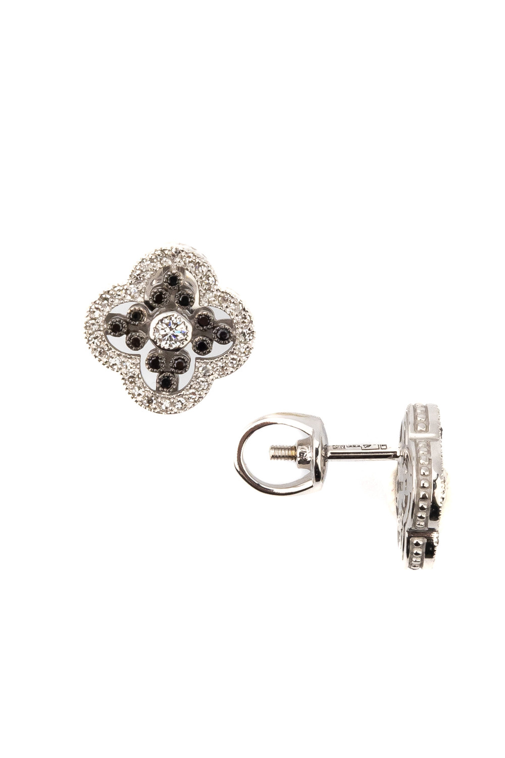 Серьги из белого золота c бриллиантами