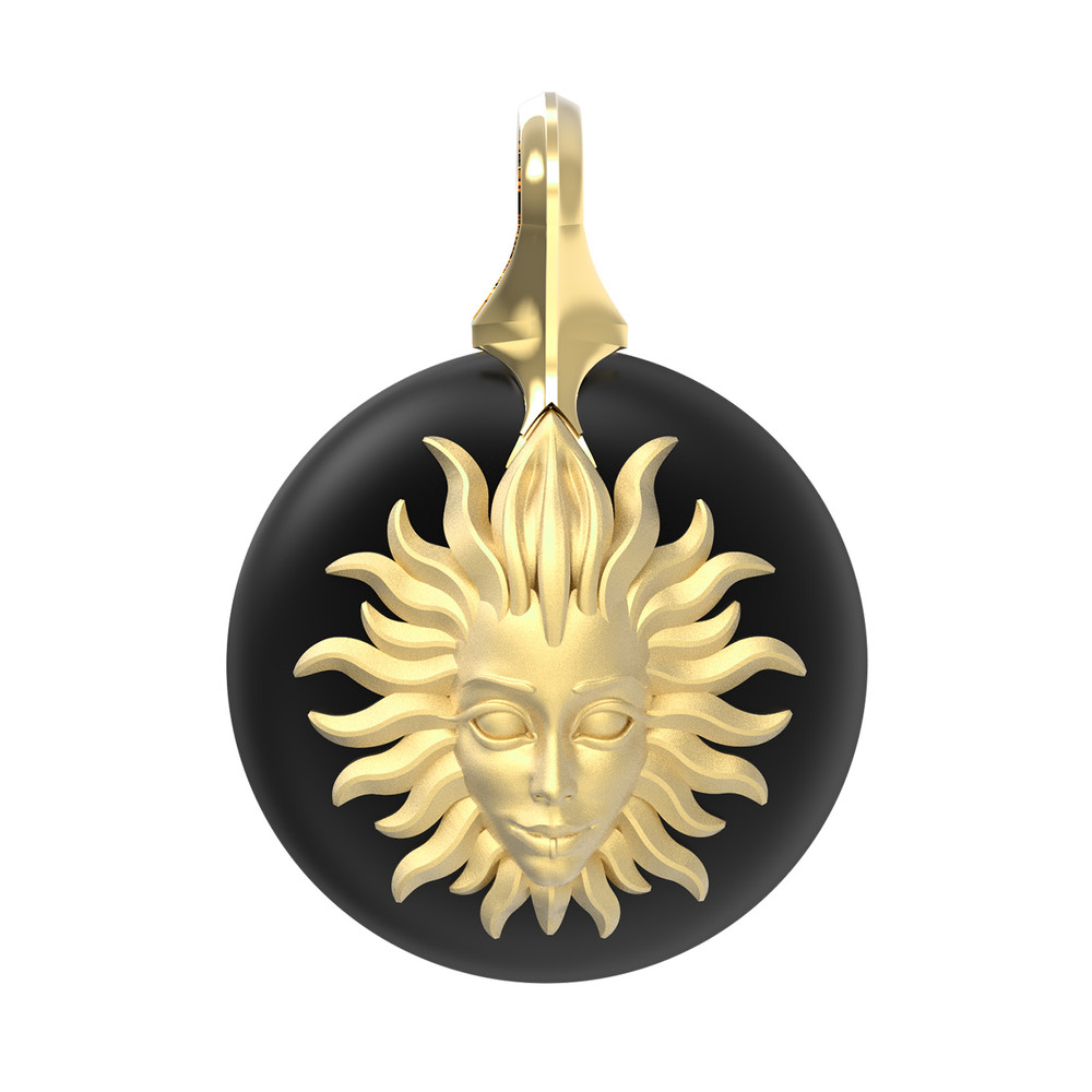 Подвеска из лимонного золота c ониксом
