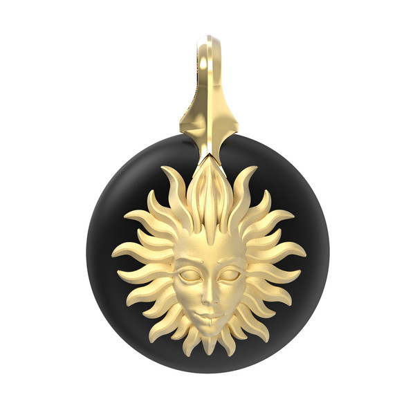 Подвеска из лимонного золота c ониксом